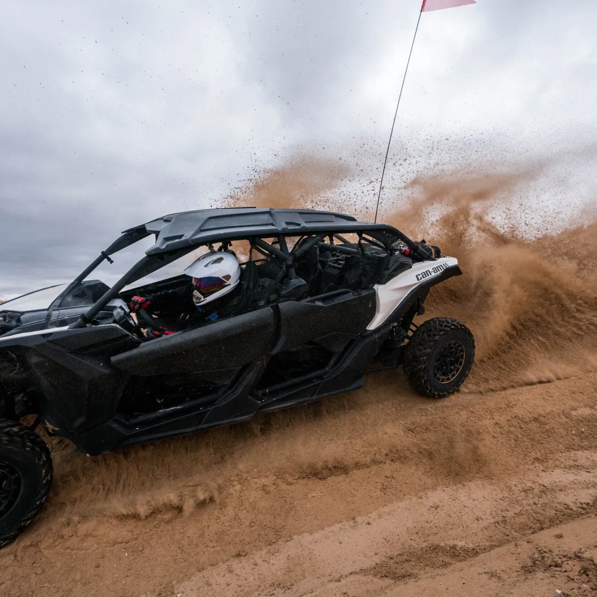 Can-Am Maverick driving through the desert